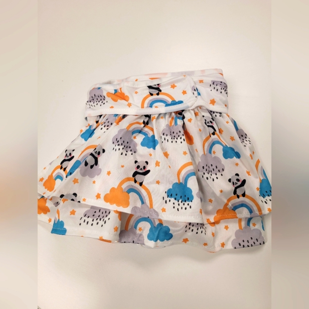 Reusable Washable Dog Diapers Panda Rainbows Clouds L SKIRT